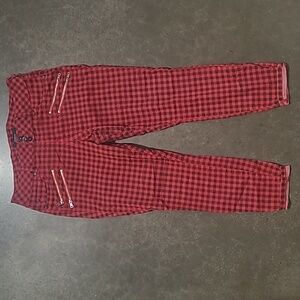 Y2K TORRID PLAID SKINNY JEANS WITH ZIPPER DETAILS